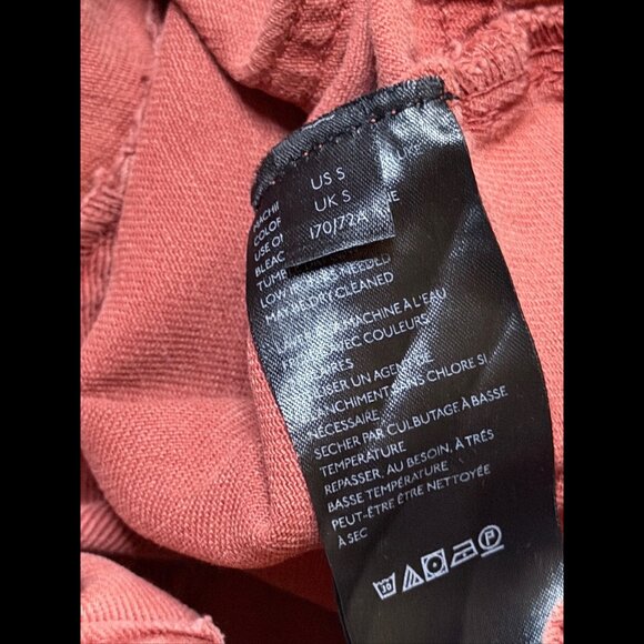 Free People Trousers Small Womens Coral Pink Joggers Twill Cargo Stretch Wasit - Picture 9 of 9